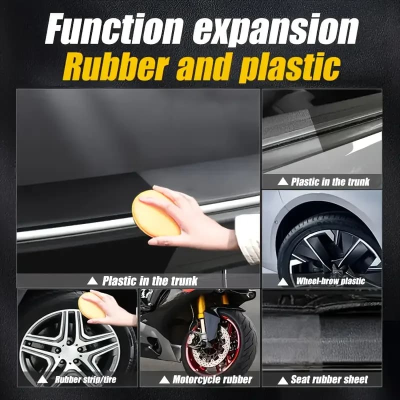 Car Plastic Restorer Polish Paste 150g - Tire, Interior & Bumper Shine & Protection, Long-Lasting Gloss, Automotive Plastic Care - 6