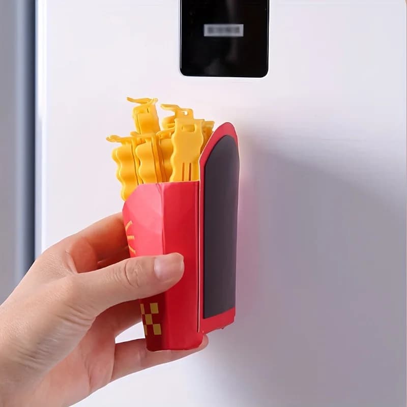 12 Piece Set of Potato Chip Shaped Sealing Clips and Snack Storage Boxes  for Kitchen Preservation and Refrigerator Organization - 4