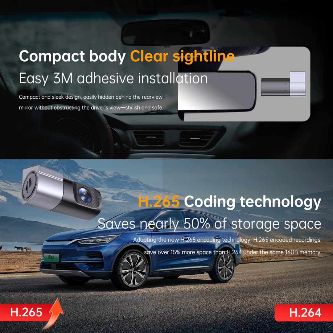 1080P Car DashCam New WiFi Dash Camera Vehicle Recorder Smart Car APP Control Video Recorder 360° Rotation Night Vision For All - 5