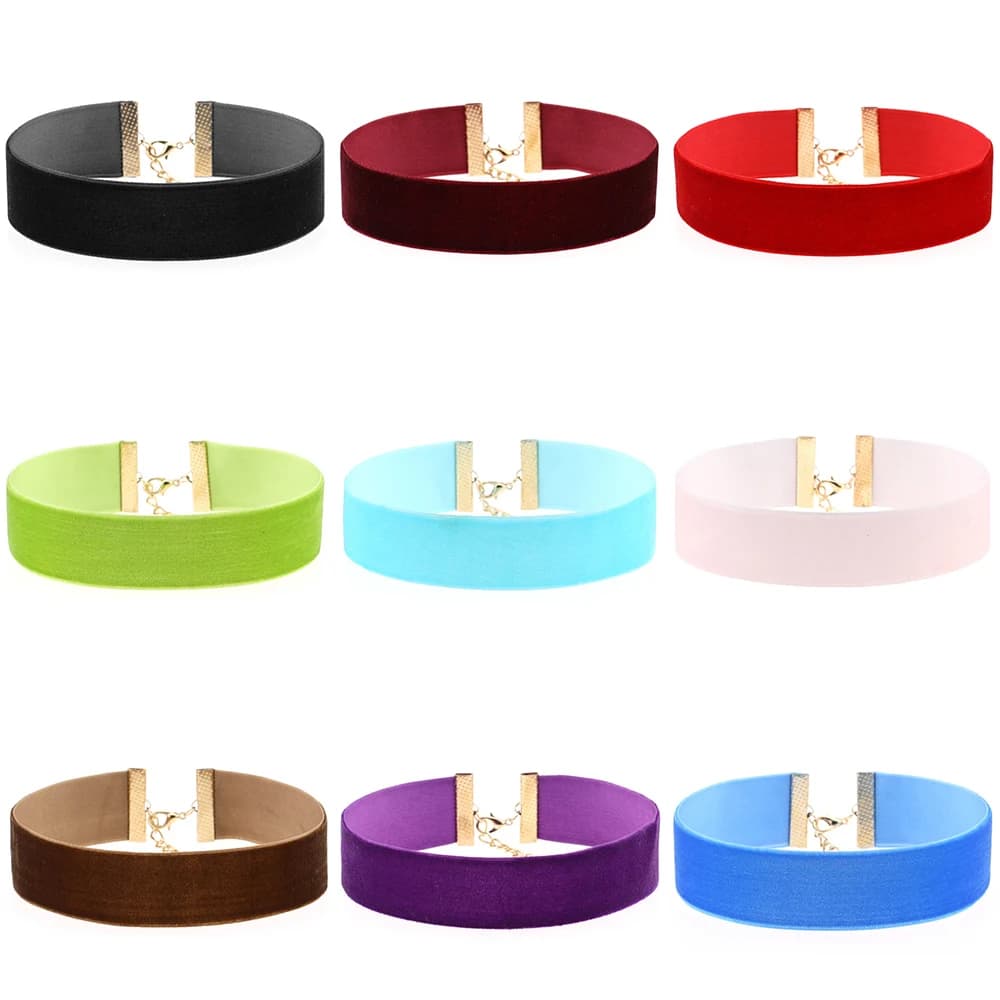 New Wide Black Velvet Choker Necklace Belt Chokers Necklaces Pink Chocker collares collier Neck Jewelry