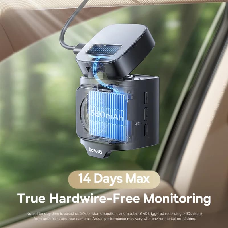 كاميرا داش Baseus VD1 Pro بدقة 4K و1080 بكسل، مع مستشعر سوني، ADAS، واي فاي 6، GPS، ورؤية ليلية STARVIS، ومراقبة وقوف السيارات 24 ساعة - 4
