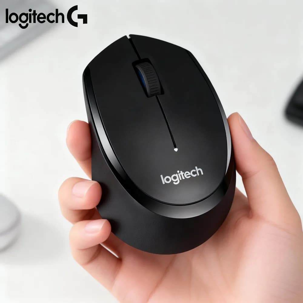 Logitech M330 Ergonomic Contour Wireless Silent Mouse Comfort Grip Design Quiet Click for Office Home PC Computer Accessories