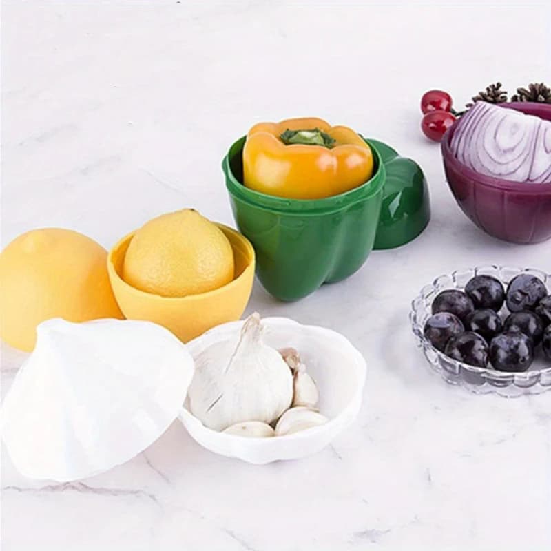 Food Box Plastic Sealed Creative Organizer Crisper Vegetable Containers Onion Garlic Green Pepper Fresh Storage Kitchen Tool - 2