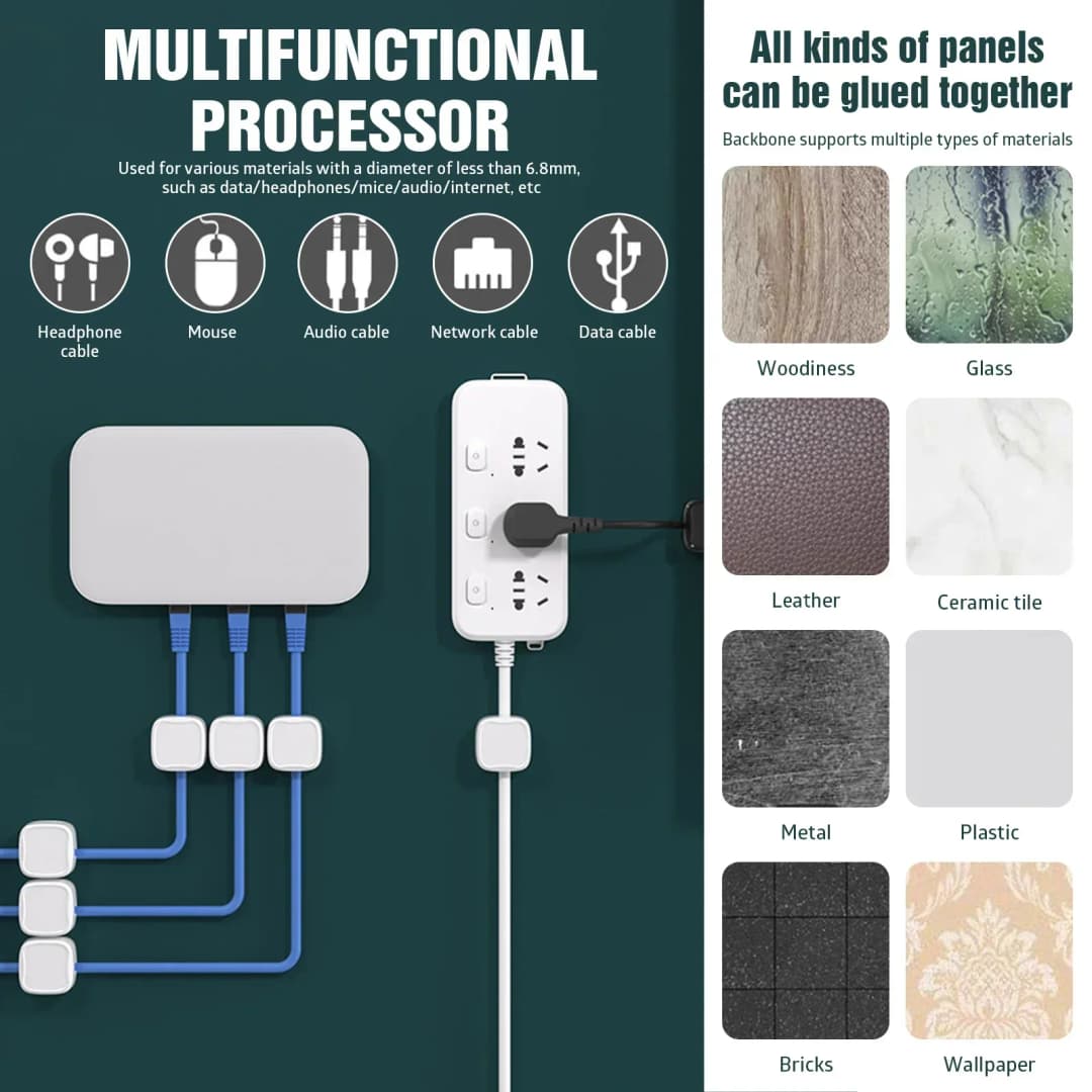 24/6 قطعة منظم الكابلات المغناطيسية كليب إدارة الكبلات مدير الأسلاك حامل الحبل كابل شحن اللفاف الحائط هوك - 5