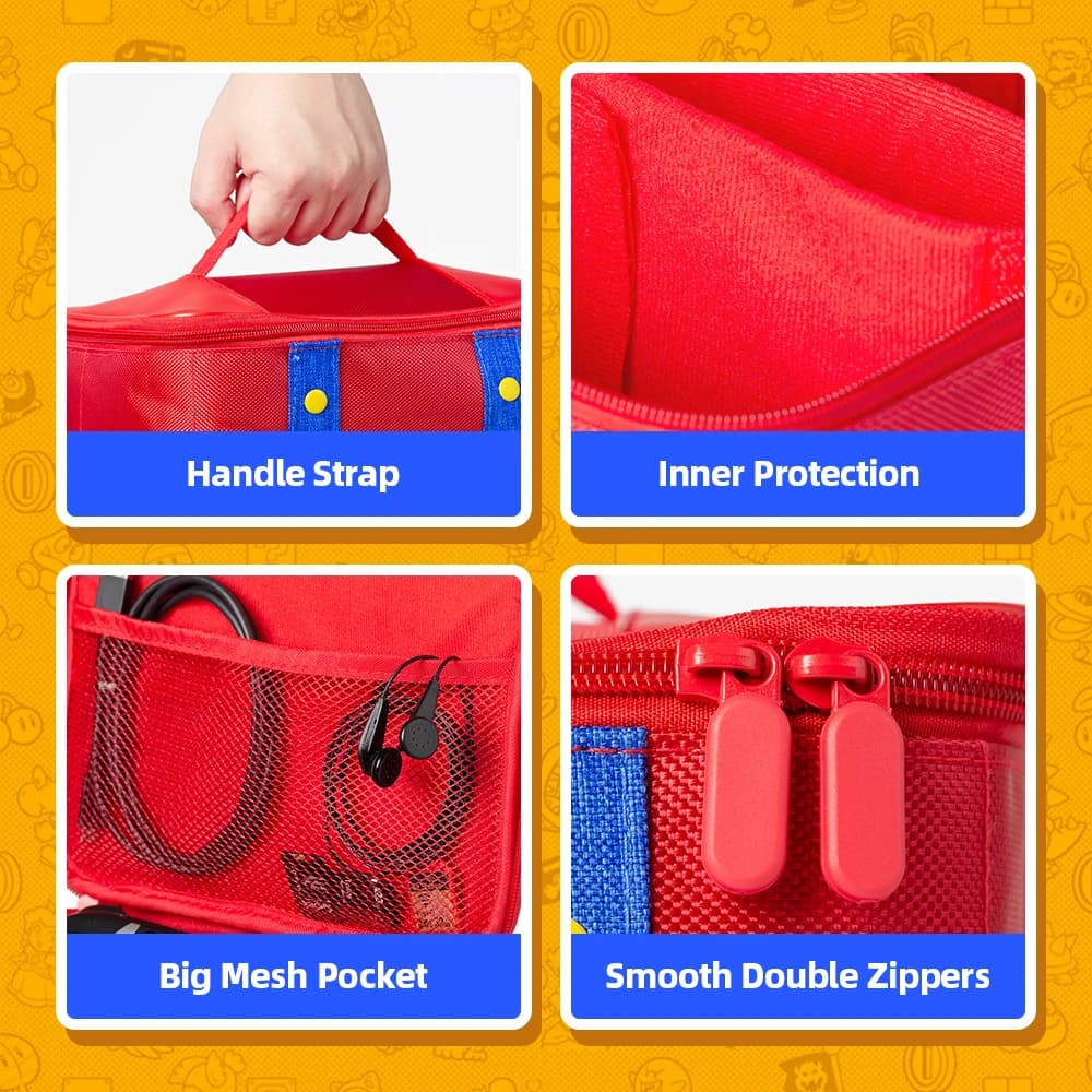 حافظة واقية كبيرة الحمل لوحدة التحكم OLED Pro حقيبة تخزين للسفر لملحقات التبديل - 4