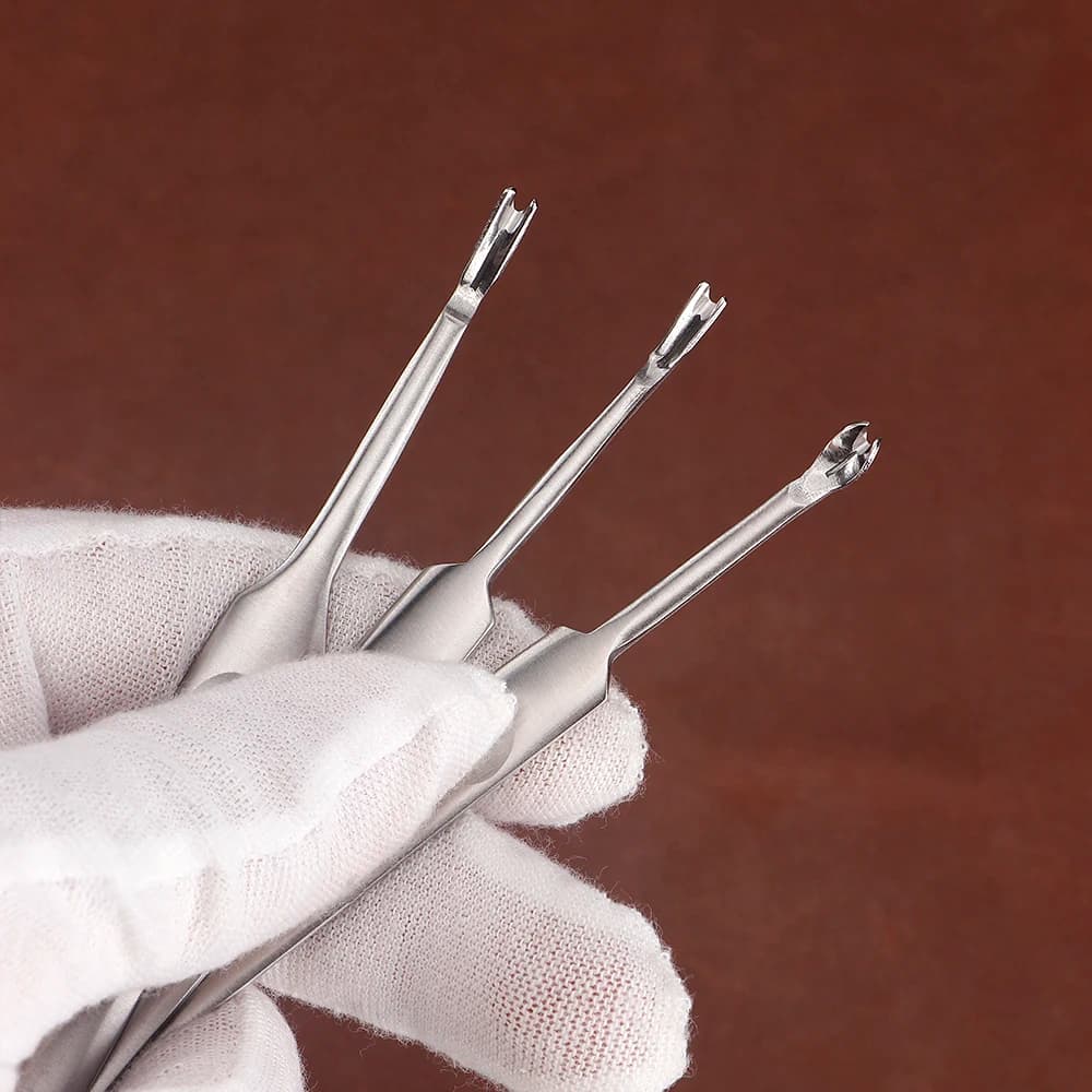 Premium Stainless Steel Leather Crafting Slot Tool Set - Groover, V & U Shape Gouge, Edge Skiving Knife, DIY Leather Punch Tools - 3