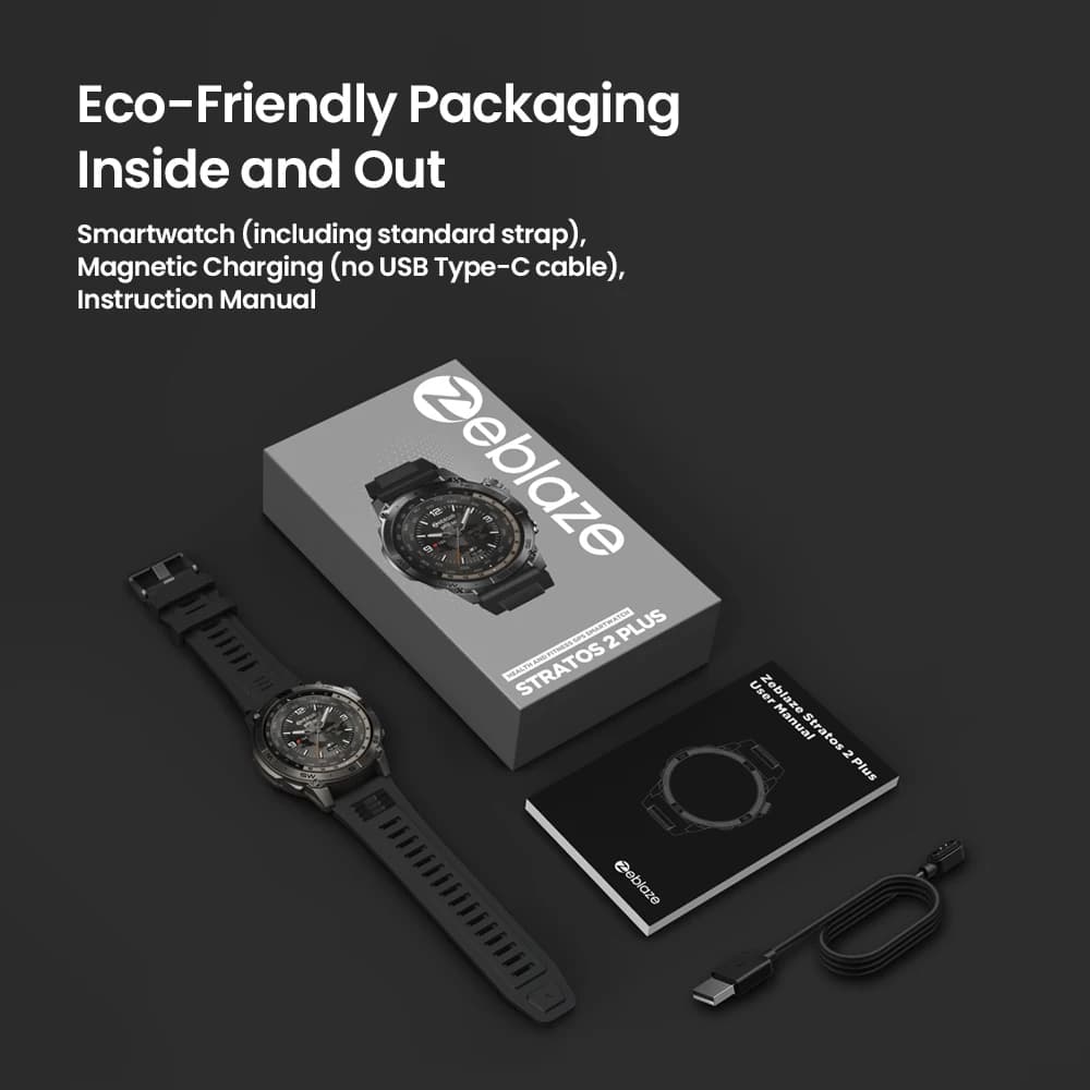 ساعة ذكية جديدة زيبليز ستراتوس 2 بلس جي بي اس بشاشة اموليد 1.43 بوصة بوصلة مقياس الارتفاع البارومتري مكالمات بلوتوث ساعة ذكية - 6