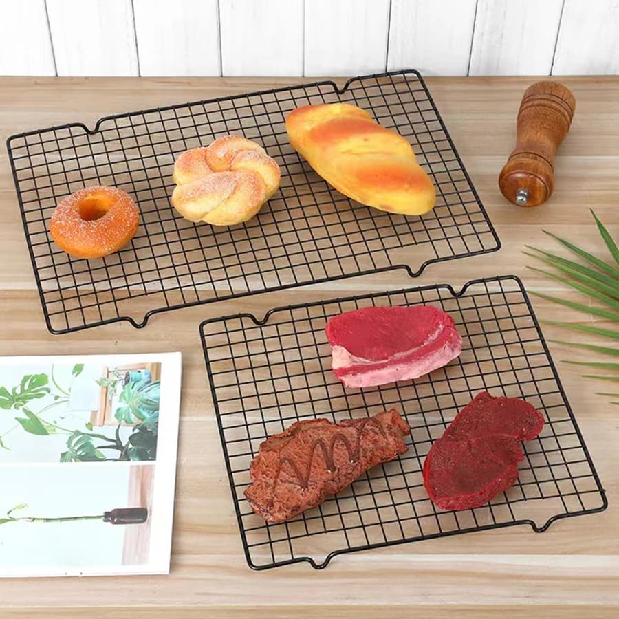 رف تبريد من الفولاذ المقاوم للصدأ متعدد الأغراض ، شواية مطبخ ، أدوات خَبز فرن طبخ ، خبز البسكويت ، البيتزا ، الكيك ، 1 * * - 2