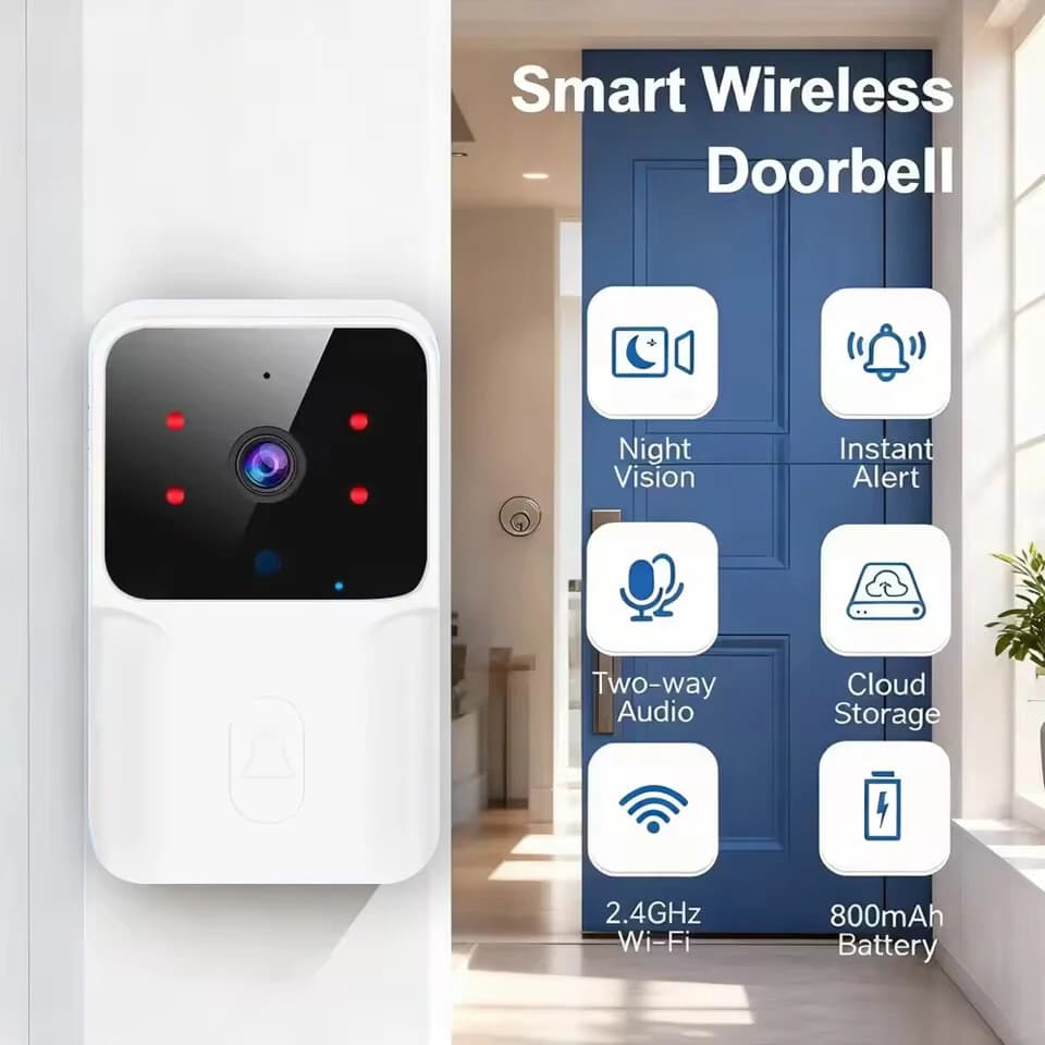 WiFi Video Doorbell Wireless Phone Two-way Intercom System IR Night Vision Doorbell Smart Home Security Door Bell Camera Monitor