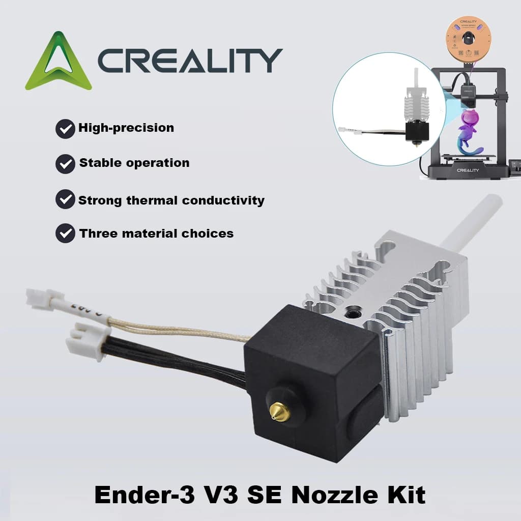مجموعة طرف ساخن من كرياليتي Ender 3 V3 SE، كتلة تسخين مقاومة لدرجات حرارة عالية 260℃، مجموعة طرف ساخن للمبثق، طابعة 3D