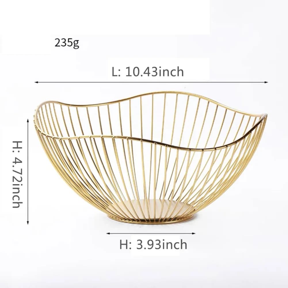 Metal Fruit Basket Simple Fruit Basin Multi-Size Iron Snack Bread Vegetable Storage Bowls Kitchen Eggs Dessert Holder Organizer - 6