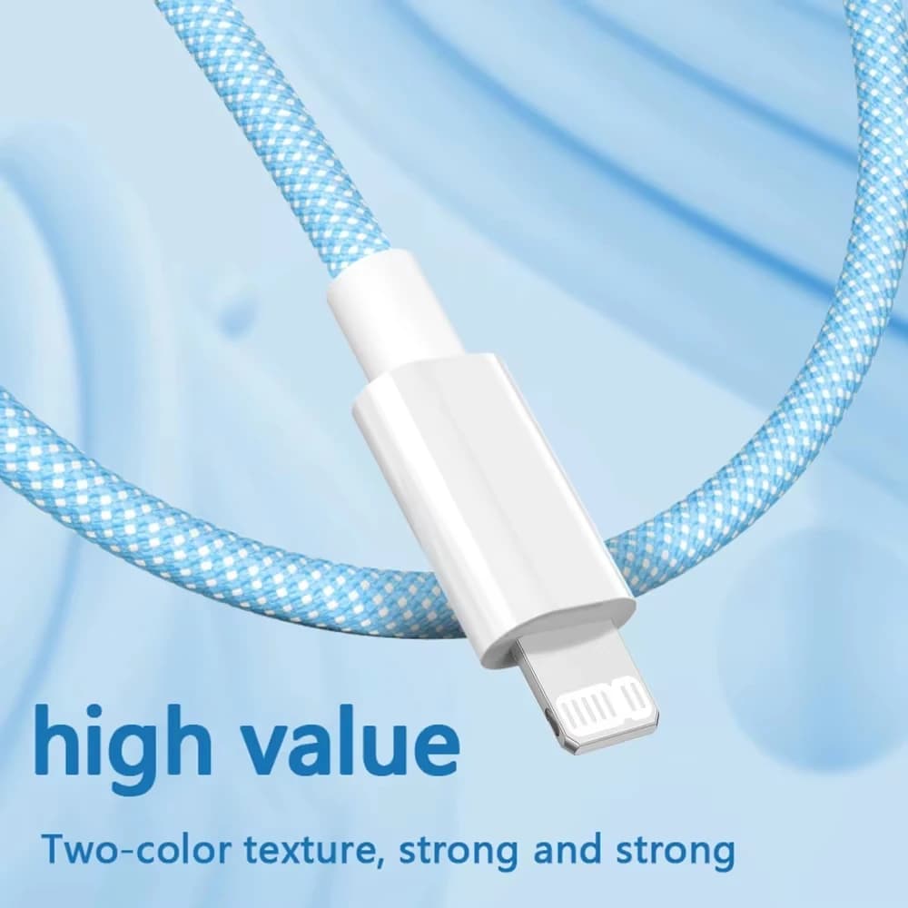 كابل PD 20 واط USB C لهاتف iPhone 14 و13 و12 و11 Pro Max وXs و8 Plus وسلك iPad بشحن سريع 3A وكابل بيانات Type C لهاتف iPhone - 6