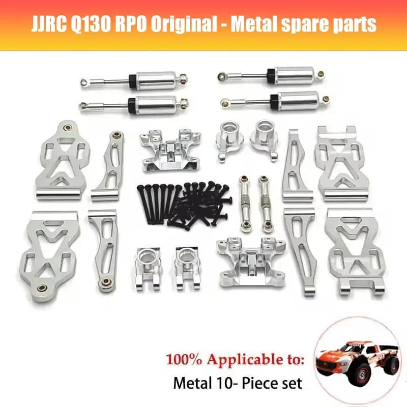 قطع غيار سيارة JJRC Q130 RC - محرك وESC وServo وإطارات وترس تفاضلي وعمود إدارة وممتص صدمات وذراع صدام - إكسسوارات سيارات - 3