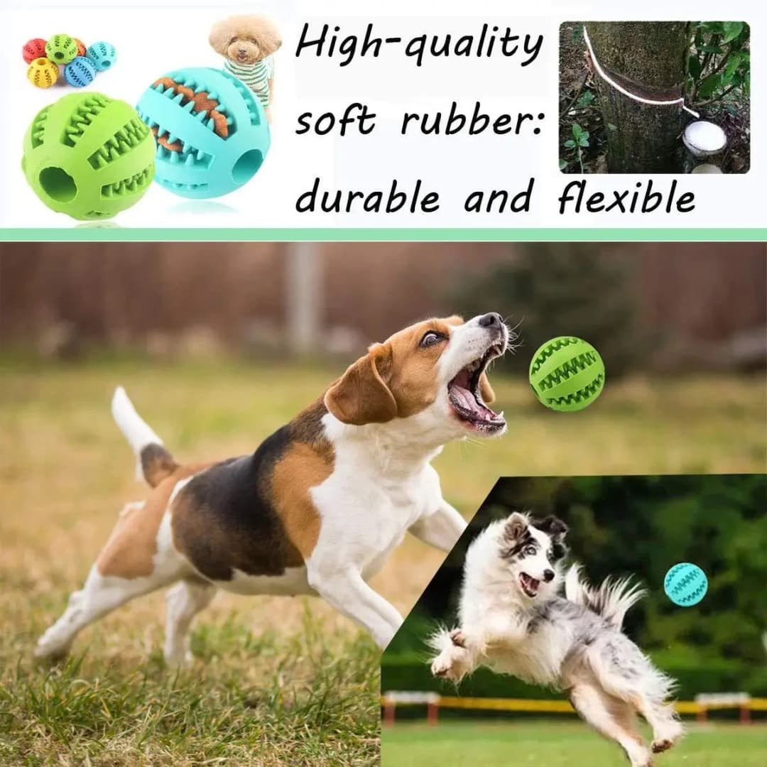 Pet Dog Toys Toy Funny Interactive Elasticity soft Ball Dog Chew Toy For Dog Tooth Clean Ball Food Extra-tough Rubber Ball Dogs - 3