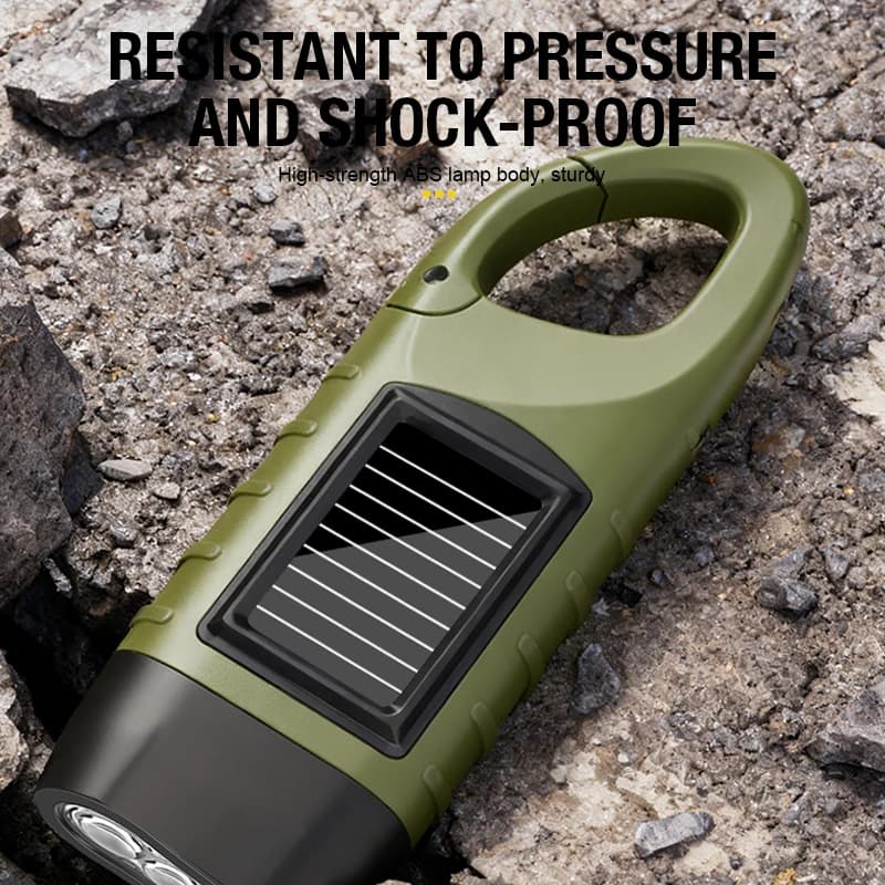 كشاف يدوي يعمل بالطاقة الشمسية ويدوي متعدد الوظائف إمداد طاقة تخييم إضاءة طوارئ LED مولد إضاءة خارجية - 3