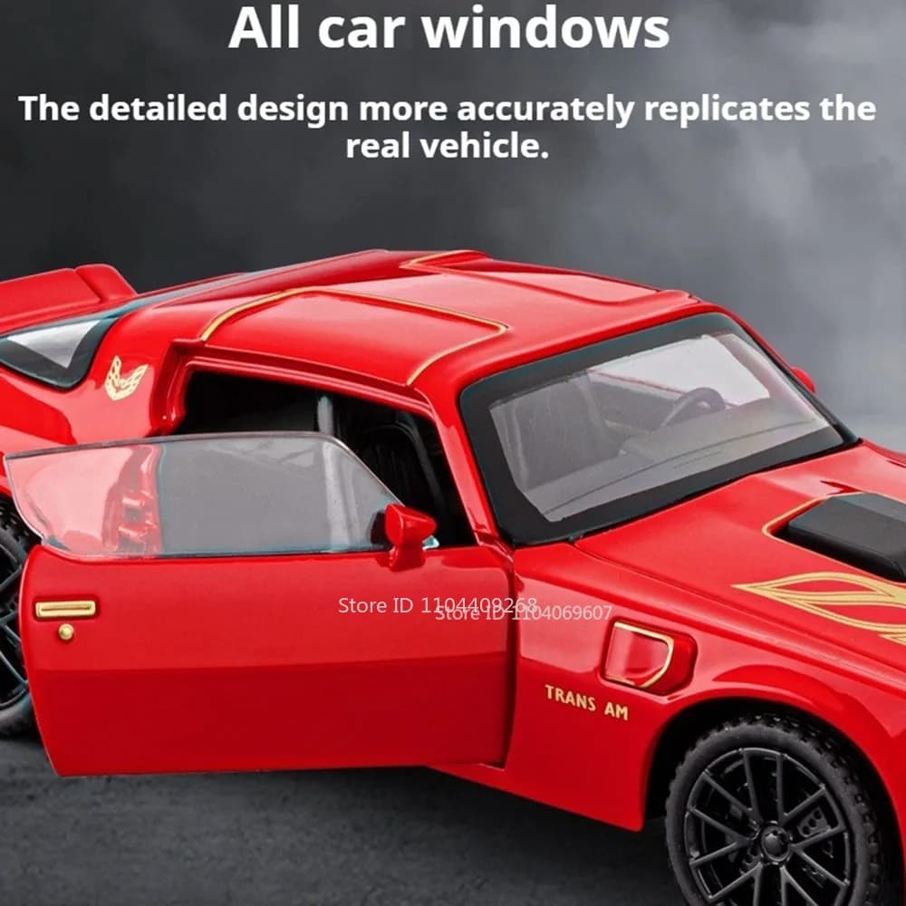 نموذج سيارة Firebird Viper مقاس 1:32 لعبة صوت وإضاءة سيارة سحب الأبواب مفتوحة نماذج سبائك مصبوبة هدايا قابلة للجمع للأطفال - 6