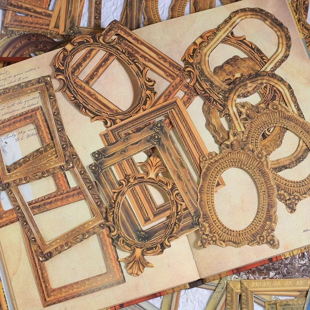 جورنام، 80 ملصق ورقي بإطار عتيق، لصنع المجلات والكولاج، لوازم سكرابوكينغ - 3