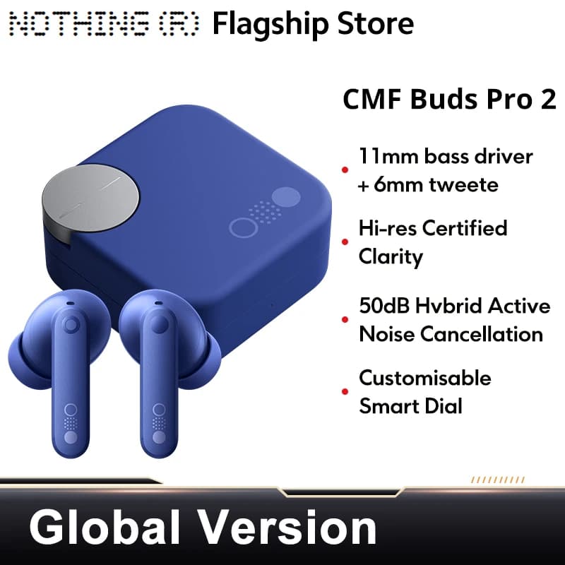 Nothing CMF Buds Pro 2 Global Version Nothing Earphone Bluetooth 5.3 with 50 dB Hybrid Active Noise Cancellation 6 HD MICS IP55