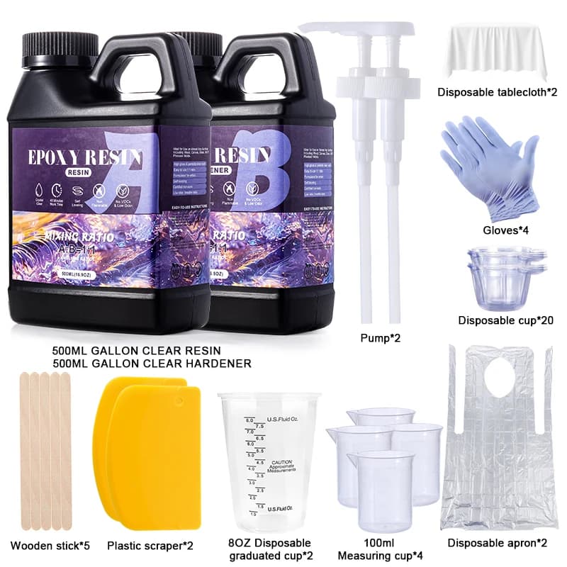 مجموعة راتنجات الايبوكسي بنسبة 1:1 مضادة للاصفرار مجموعة راتنجات الايبوكسي الشفافة المصممة حديثًا لقوالب الصب لتقوم بها بنفسك فن الراتنج والمجوهرات - 3