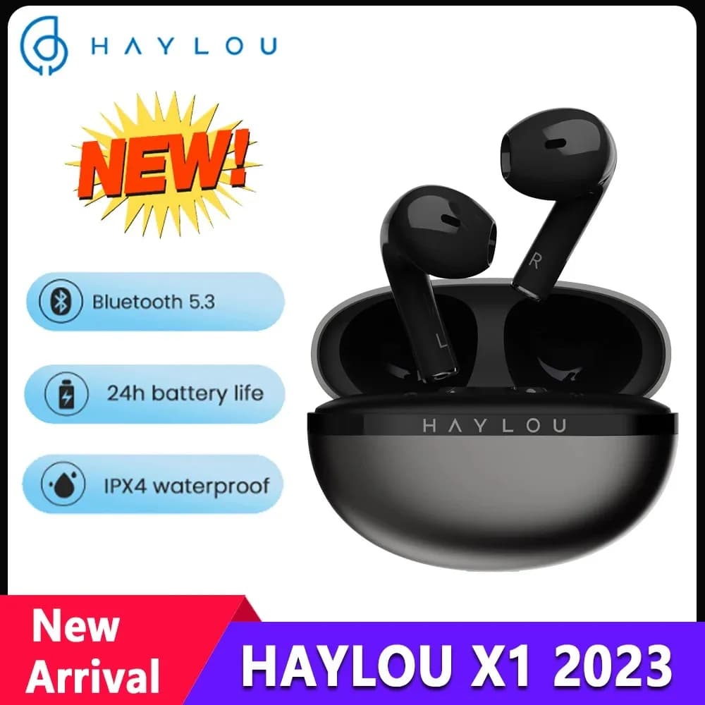 HAYLOU X1 2023 TWS Bluetooth 5.3 Earphones Wireless Gaming Headset IPX4 Waterproof Earbuds with Extended Battery Life