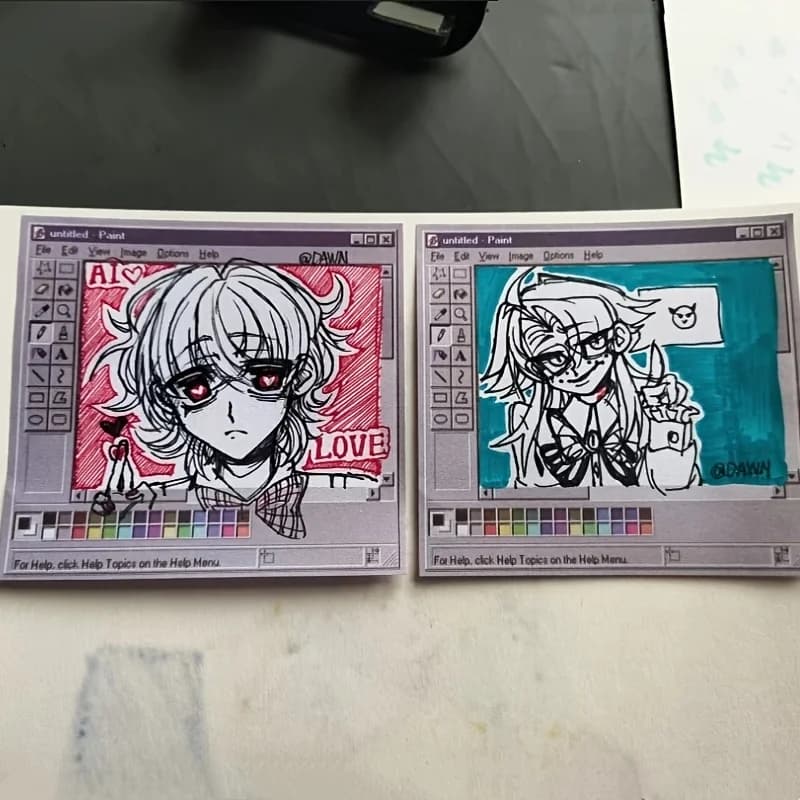 ملاحظات لاصقة لرسم الكمبيوتر العتيق، 50 ورقة، مثالية للفنانين والاستخدام المكتبي، ملاحظات لاصقة متينة للمكتب - 4