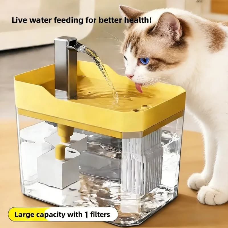 1.5L Cat Water Fountain Auto Filter Pet Water Dispenser USB Live Water Circulation Automatic Drinking Fountain for Cats and Pets - 2