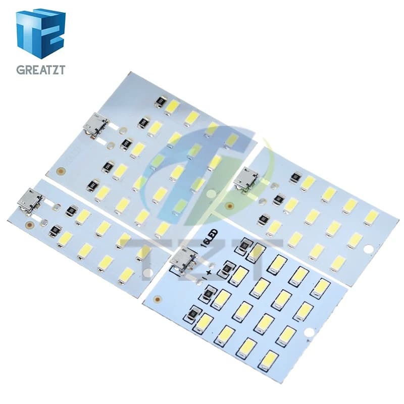 لوحة إضاءة LED عالية الجودة 5730 SMD 5V 430mA~470mA بيضاء مع منفذ USB صغير، إضاءة طوارئ، إضاءة ليلية للهاتف المحمول - 5