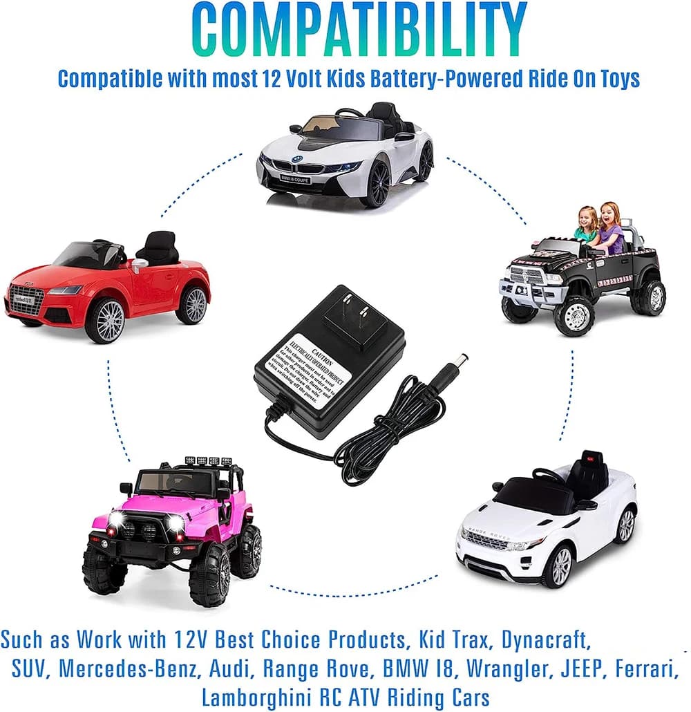 شاحن 12V لسيارات الأطفال، ألعاب، محول طاقة 1000MA، ألعاب ركوب عالمية، عربة أطفال كهربائية - 5