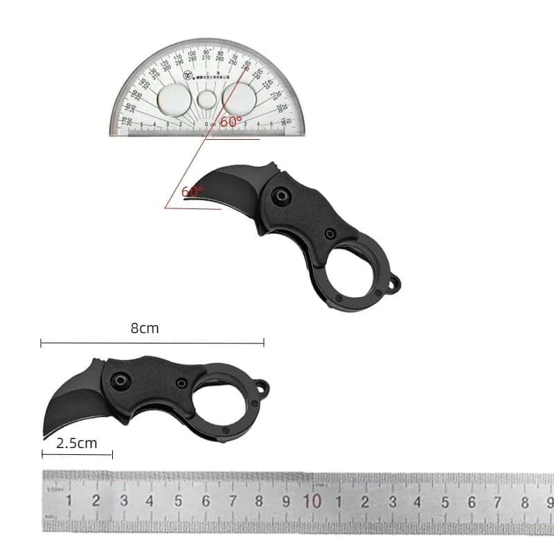 NEW Mini Keychain Pocket Knife Stainless Steel Camping Small Mini Portable Knife Peeler Fixed Blade Multi EDC Tool with Chain - 5