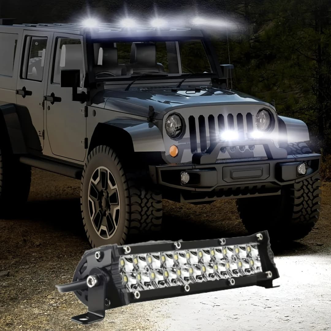 7 Inch slim Dirt Bik led Light Bar, Motorcycle LED pod lights, Off Road Light Bar led work light for truck motorcycle SUV ATV Bo - 5