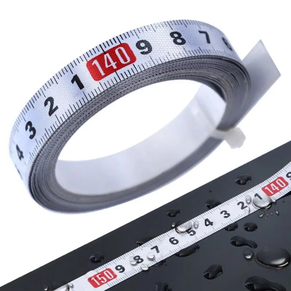 1/2/3m Adhesive Backed Tape Ruler 13MM Width Metric Scale Stainless Steel Workbench Measuring Tape Stickers Miter Track Measure