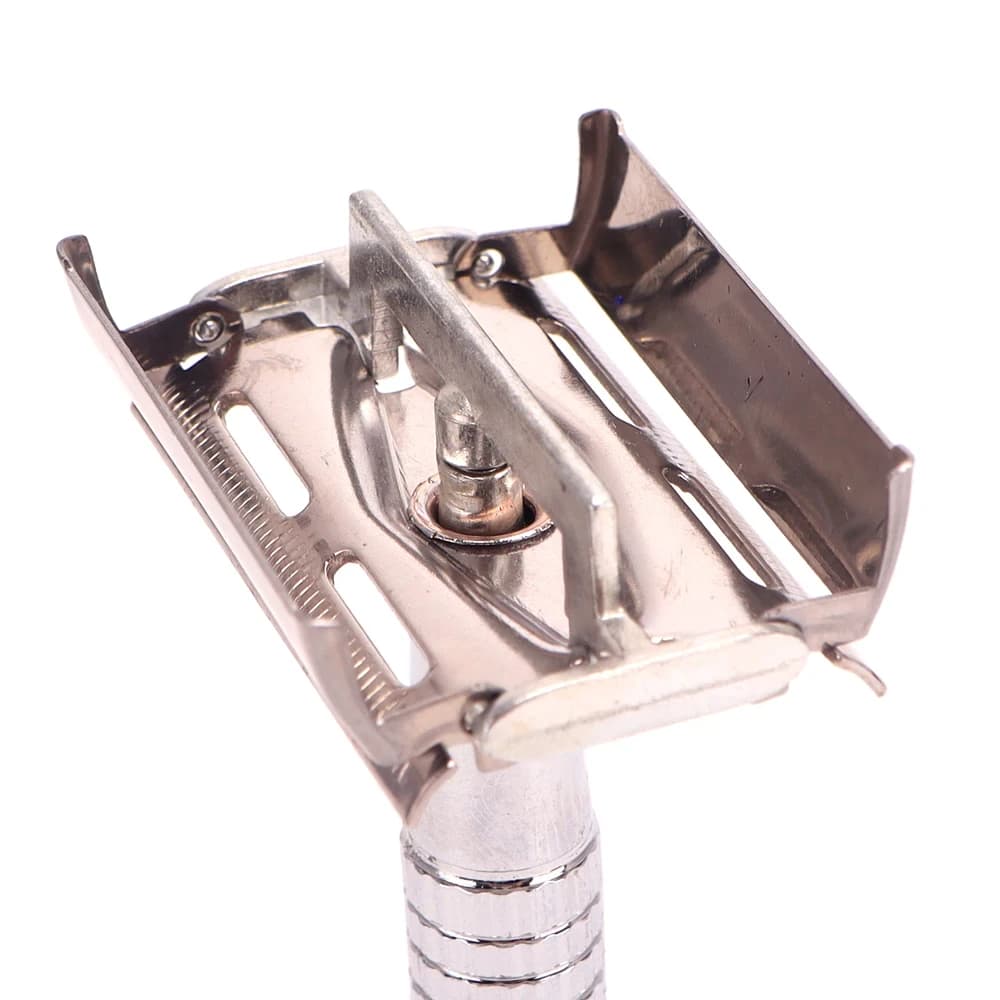 Double Edge Beard Hair Shaver Set Men's Traditional Classic Beard Razor Shaver Stainless Steel Safety Mens Trimmer Blades Box - 5