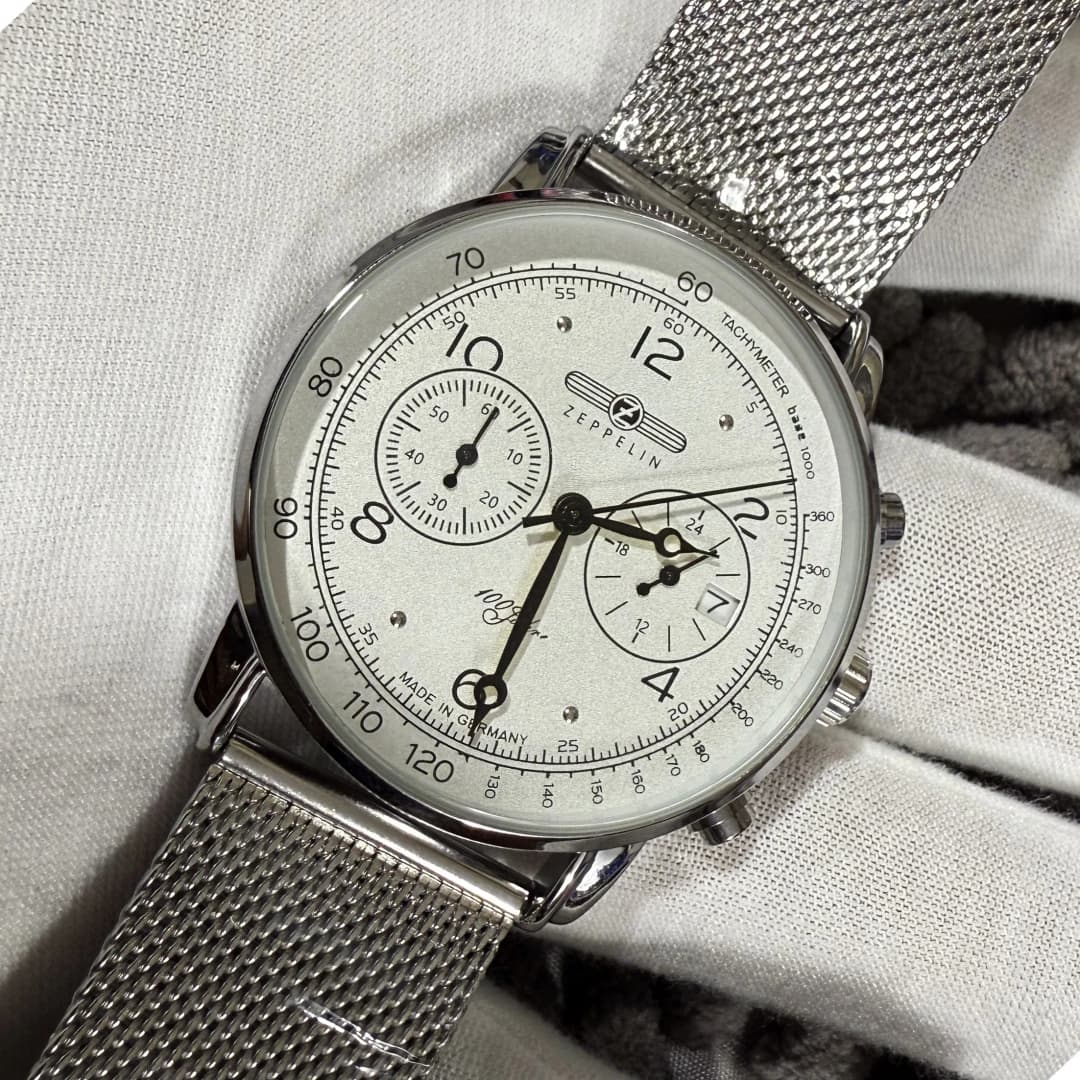 زيبلين لايت 2025 ساعة رجالية فاخرة كلاسيكية هدية بيضاء 8767-1 ساعة كوارتز رياضية متعددة الوظائف بخمسة دبابيس - 2