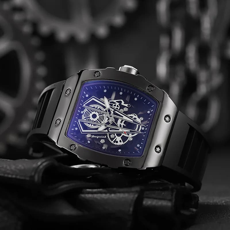 1/2PCS Luxury Large Dial Men Quartz Watch Casual Silicone Band Men's Sports Watches Reloj Hombre（Without Box） - 5