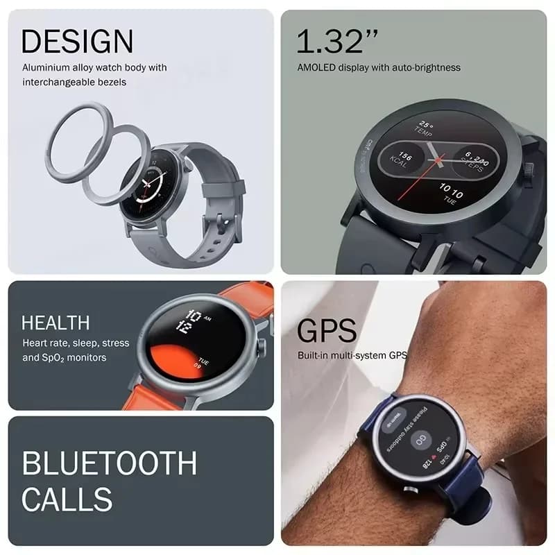 ساعة ذكية CMF By Nothing Watch Pro 2 بشاشة أموليد 1.32 بوصة، ساعات CMF مع تقليل الضوضاء بالذكاء الاصطناعي، نظام تحديد المواقع الرياضي، مقاومة للماء - 6