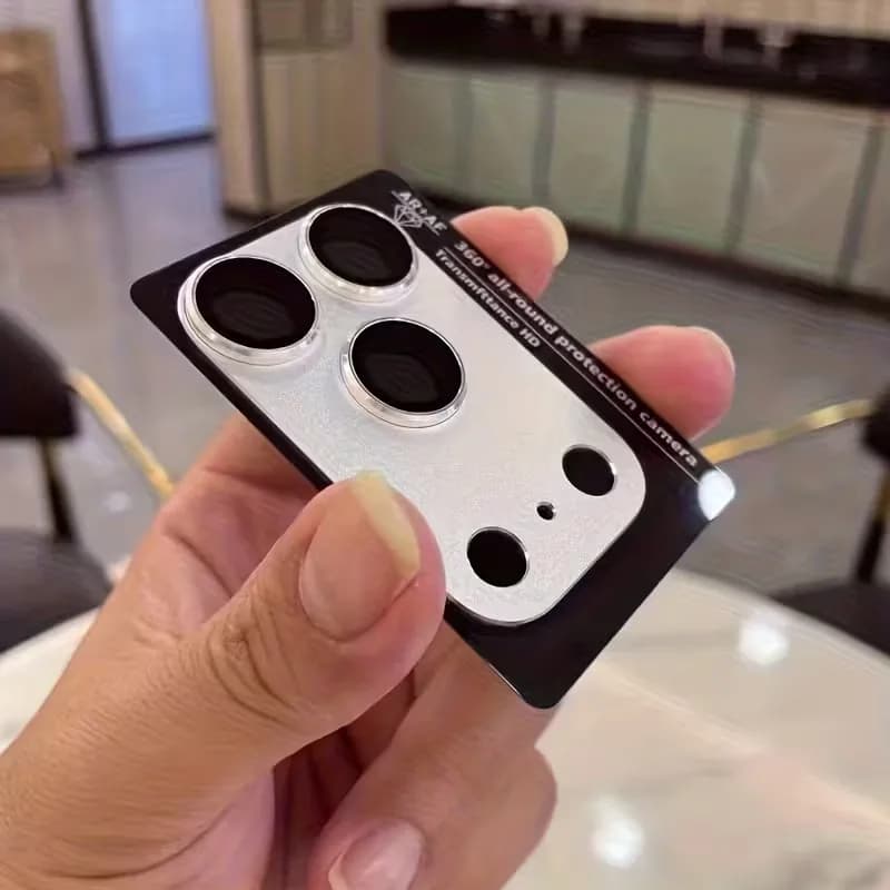 1pc Protective Film for iPhone 17 Pro Max/iPhone 17 Pro/17 Air Full Coverage Ultra-Thin Camera Lens Protector Metal Frame - 2