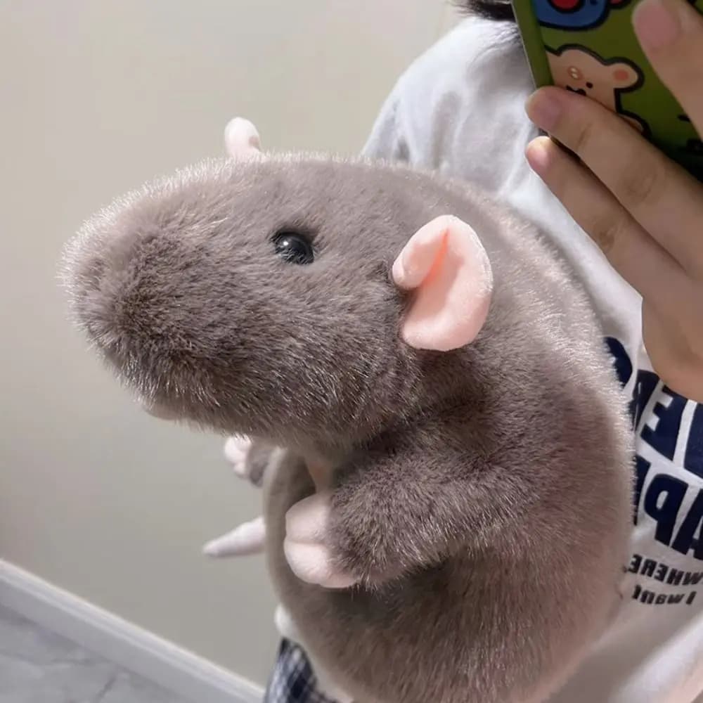Cute 35/50cm Mouse Doll Plush Oversized Flower Branch Rat Doll Cartoon Soft Animal Figure Kids Gift Birthday