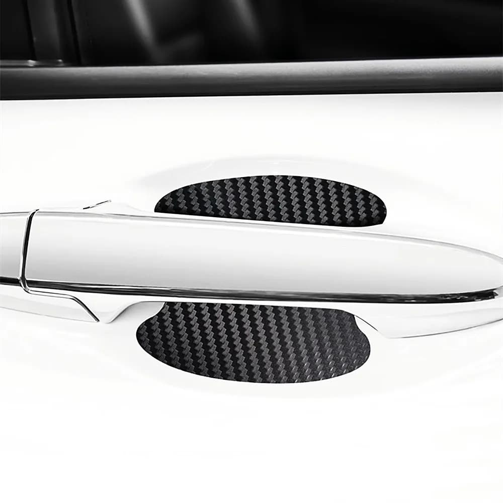 4pcs/Set Universal Car Door Handle Bowl Scratch Protective Sticker Automobiles Door Handle Carbon Fiber Protector Accessories - 5