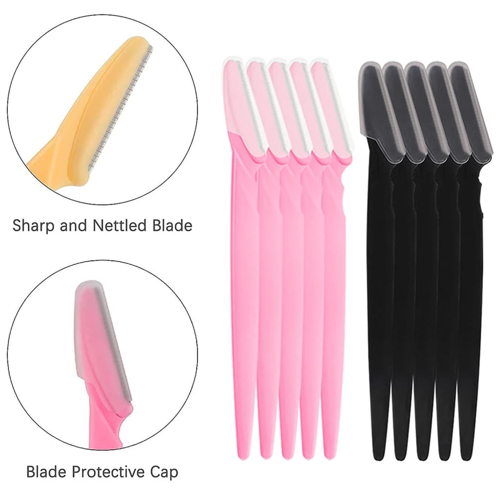 مجموعة شفرات متعددة الأغراض للوجه والحاجبين للنساء والرجال أداة ديرما بلانينج سهلة الاستخدام شفرات حلاقة وأدوات مكياج - 3