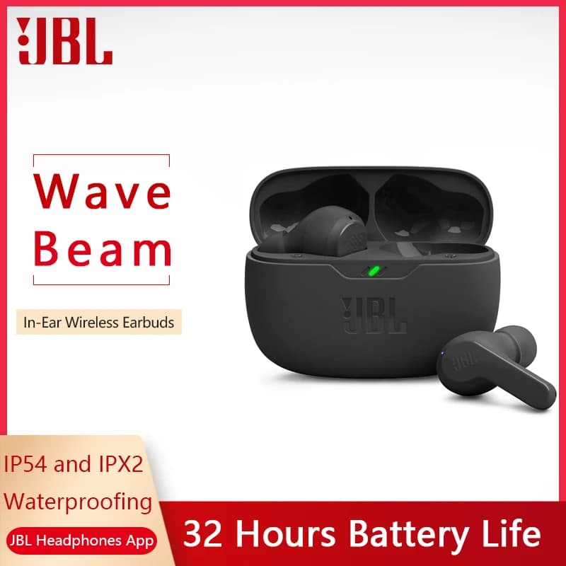 سماعات أذن بلوتوث JBL WAVE BEAM تدعم التطبيق لاسلكية حقيقية TWS مع إلغاء الضوضاء النشط سماعات رأس JBL Vibe Beam