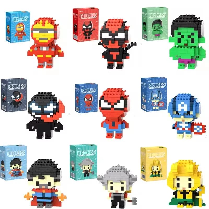 Superhero character building blocks set-Batman Spider-Man Hulk Venom Deadpool suitable for children Creative toy gift. - 2