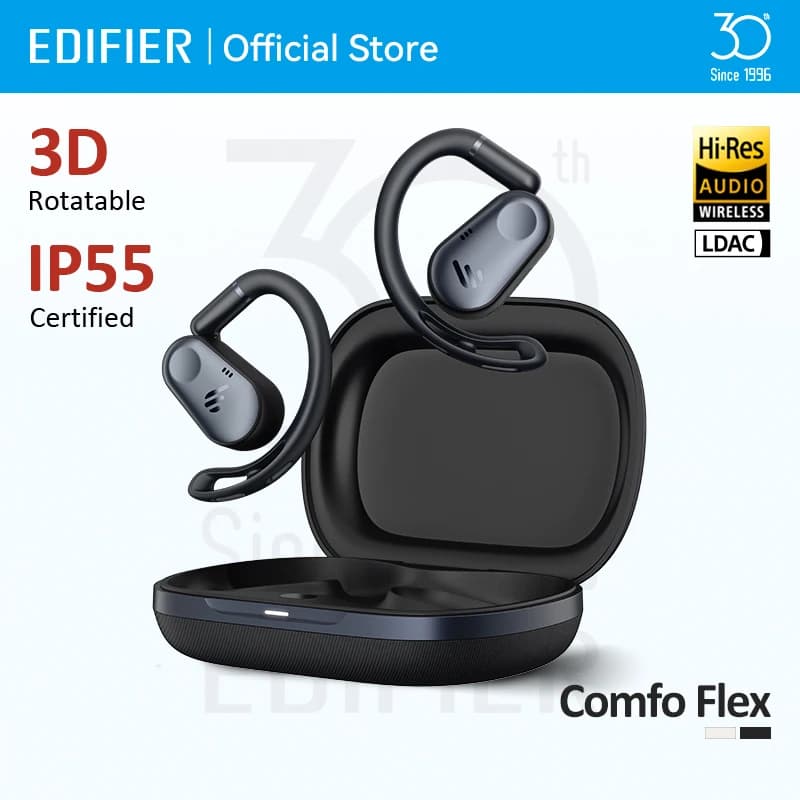 Edifier Comfo Flex True Wireless Bluetooth Earphones Open-ear Headphones Bluetooth 5.4 Ear Hooks Earphone,Hi-Res Audio,IP55