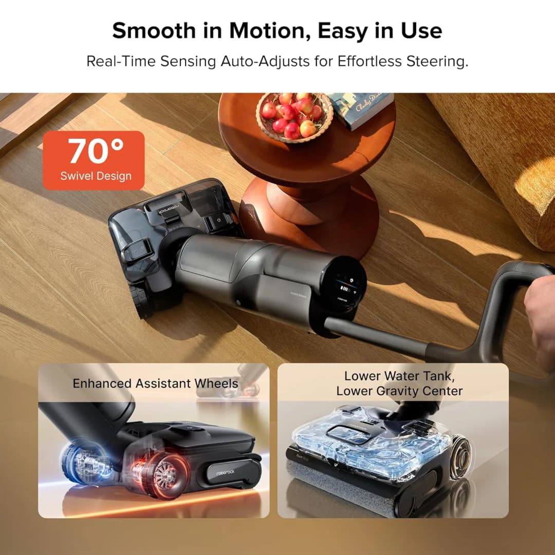 جهاز Roborock الرسمي F25 ACE Pro رغوة مبللة وجافة لتنظيف الأرضيات آلة غسيل الأرضيات بلاط خشب صلب سجادة عناية لطيفة 180° استلقاء مسطح - 3