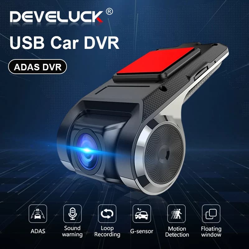 Develuck ADAS USB DVR Camera For Car DVD Android Player Dash Cam Full HD Navigation Head Unit Auto Audio Voice Alarm G-Shock
