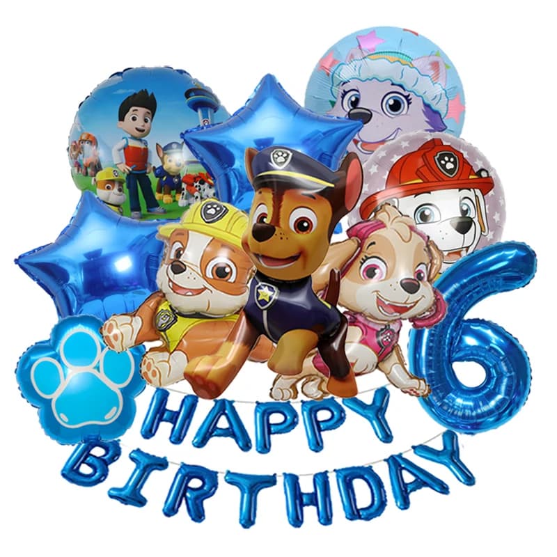 PAW Patrol Balloon Birthday Banner Decoration Aluminum Film Digital Balloon Set Dog Chase Marshall Skye Kids Party Supplies Toys - 6