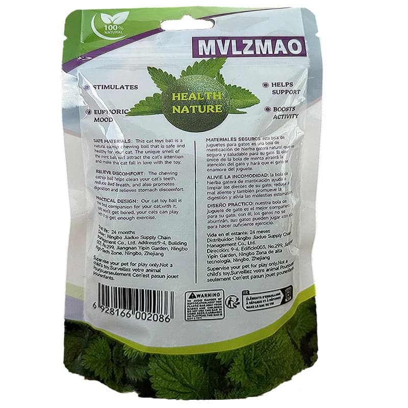 Mint Toys Edible Catnip Ball Safety Healthy Cat Catnip Cats Home Chasing Game Toy Products Clean Teeth The Stomach - 2