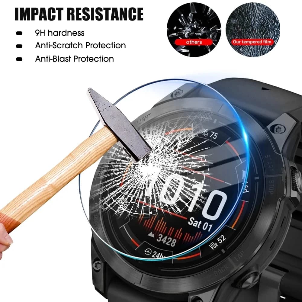 5pcs/lot Tempered Glass Watch For Garmin Fenix 8 43mm/47mm/51mm Screen Protector Film For FenixE 47mm Solar Smart Watch - 6