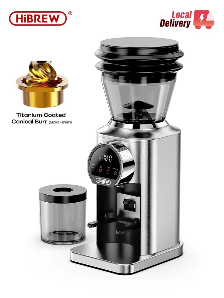 HiBREW G3 Plus Electric Coffee Grinder 40MM Titanium-Coated Conical Burr Coffee Bean Grinder for Espresso Pour Over Turkish