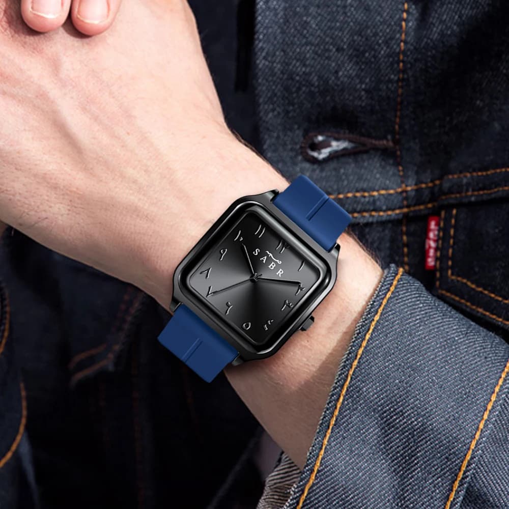 British Brand Top Luxury Men's Square Quartz Watch Stainless Steel Alloy Watch Roman Numeral Calendar Watch - 3