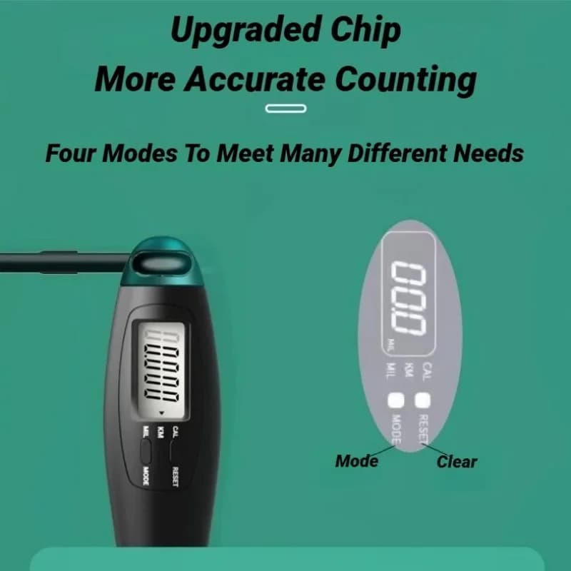 حبل قفز قابل للتعديل لصالة الألعاب الرياضية اللياقة البدنية عد القفزات تمارين القفز معدات منزلية رياضية للبالغين والطلاب - 3